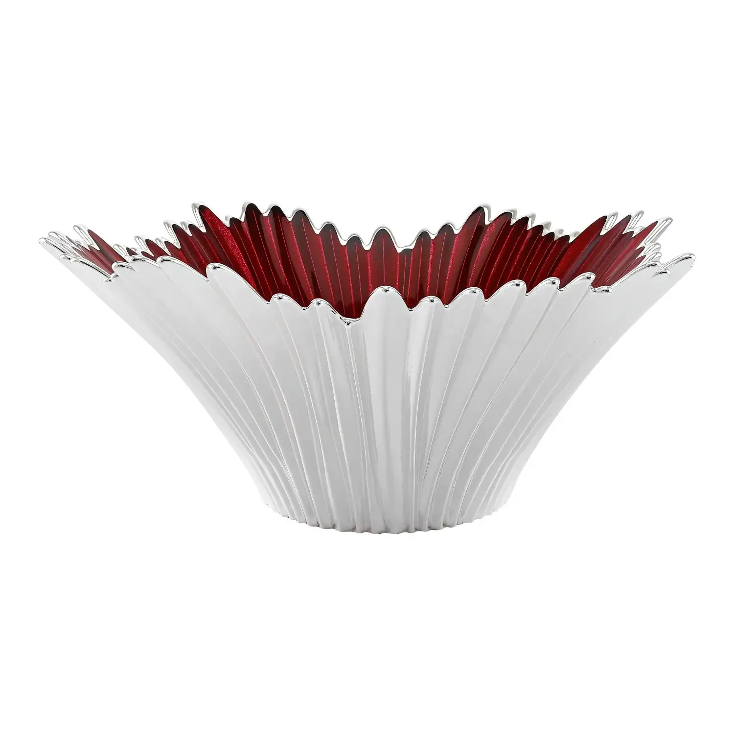 Чаша стеклянная VENEZIA красного цвета в серебре